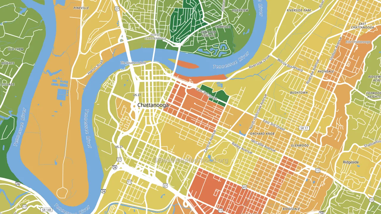 37403, TN block-group voter-turnout map