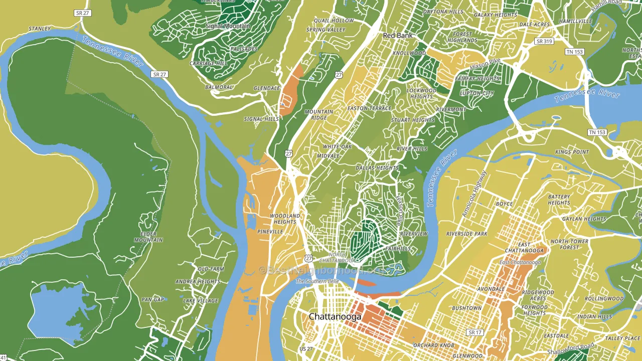 37405, TN block-group voter-turnout map