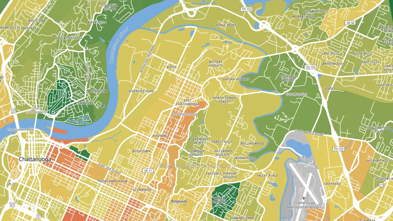 37406, TN block-group voter-turnout map