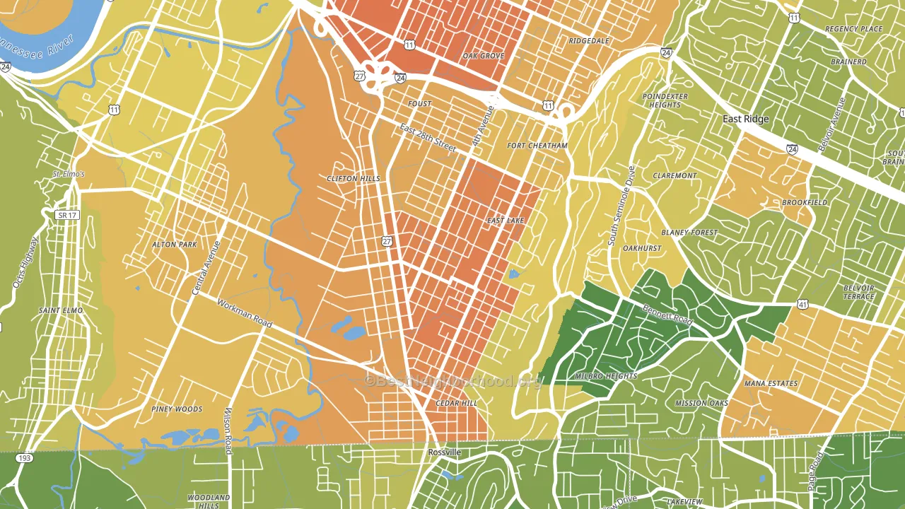 37407, TN block-group voter-turnout map