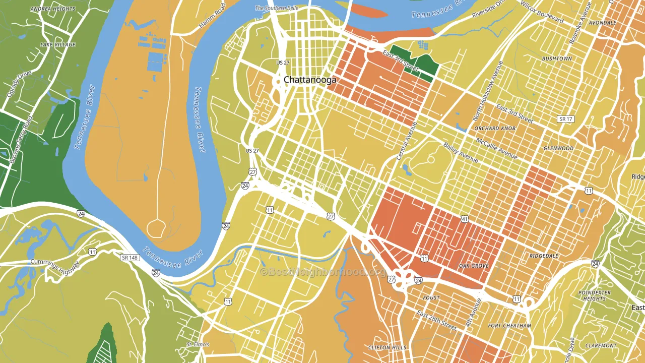 37408, TN block-group voter-turnout map