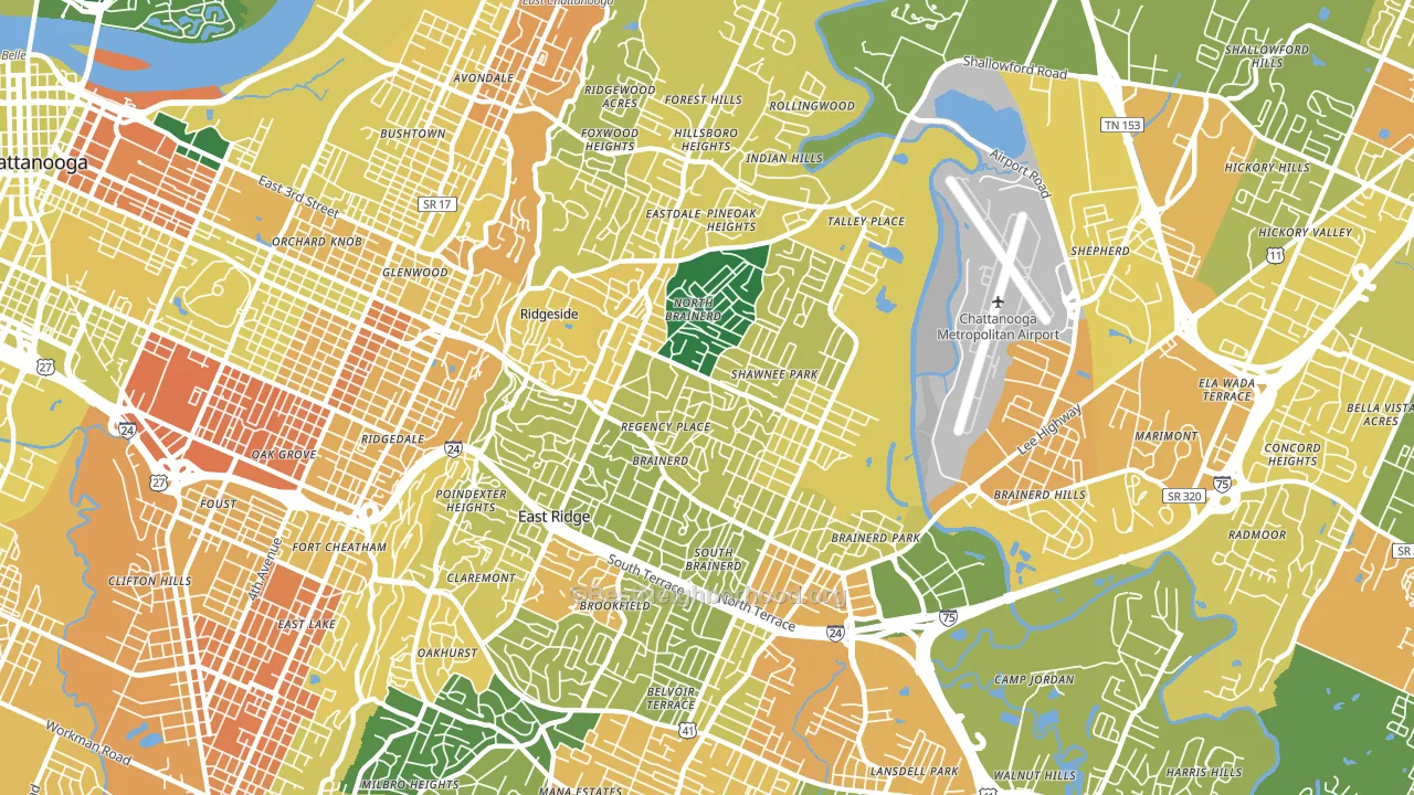 37411, TN block-group voter-turnout map