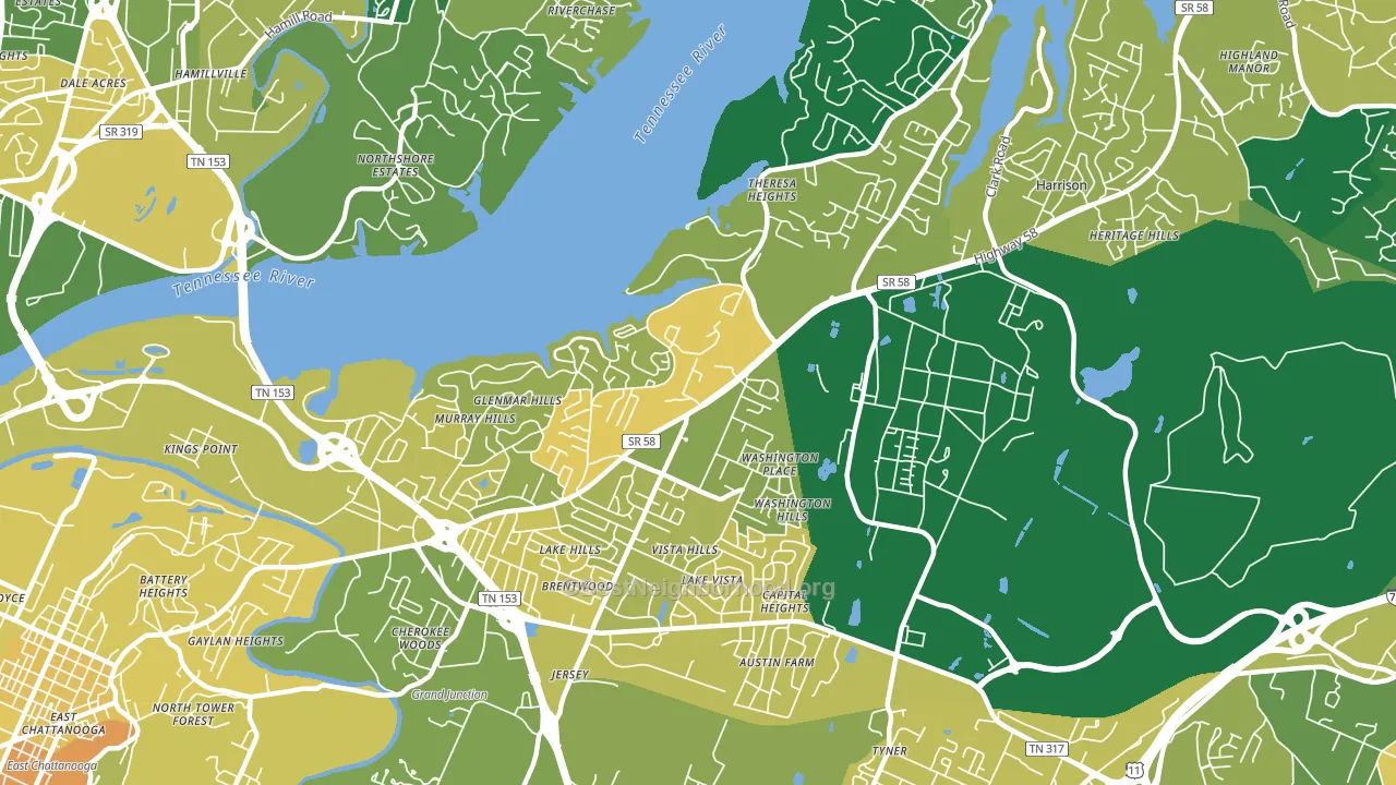 37416, TN block-group voter-turnout map