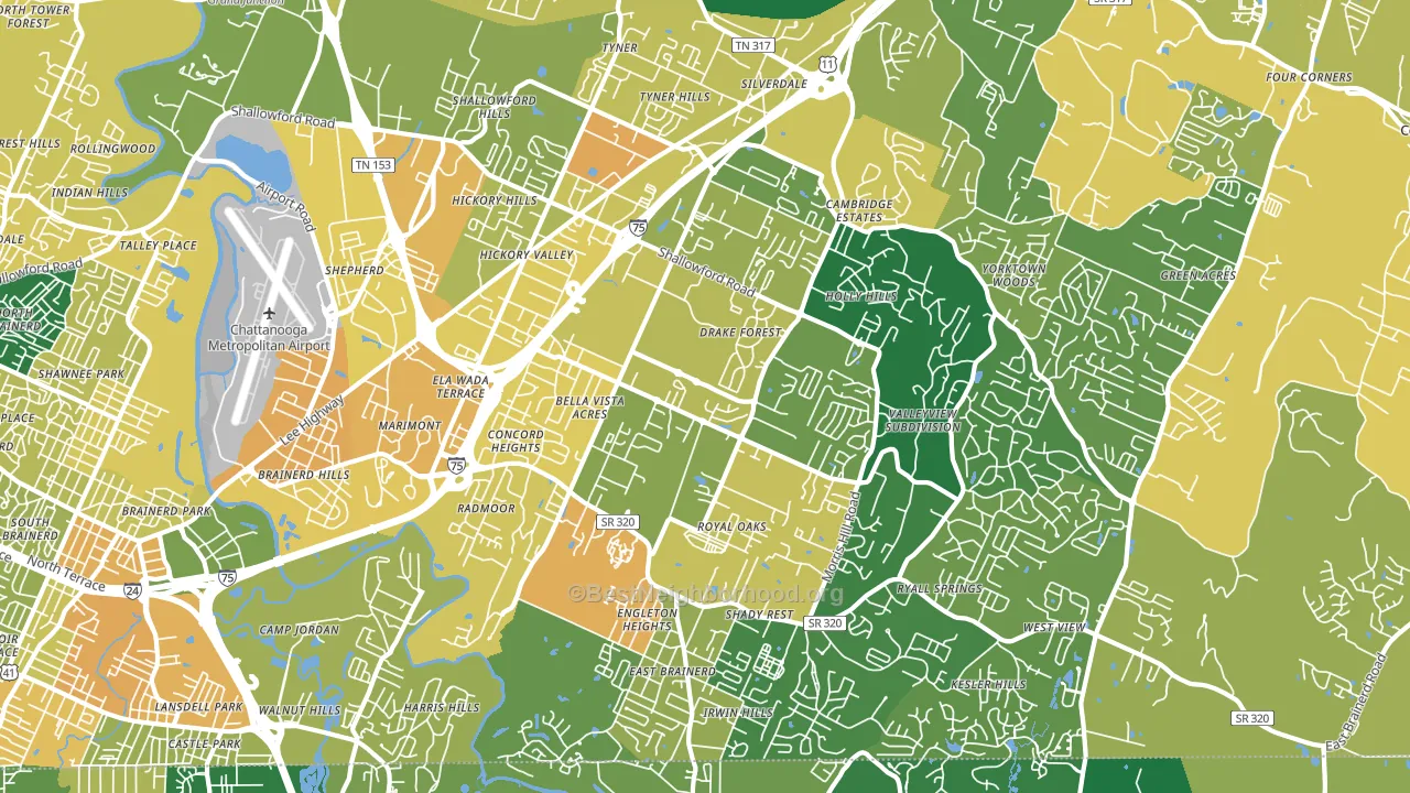 37421, TN block-group voter-turnout map