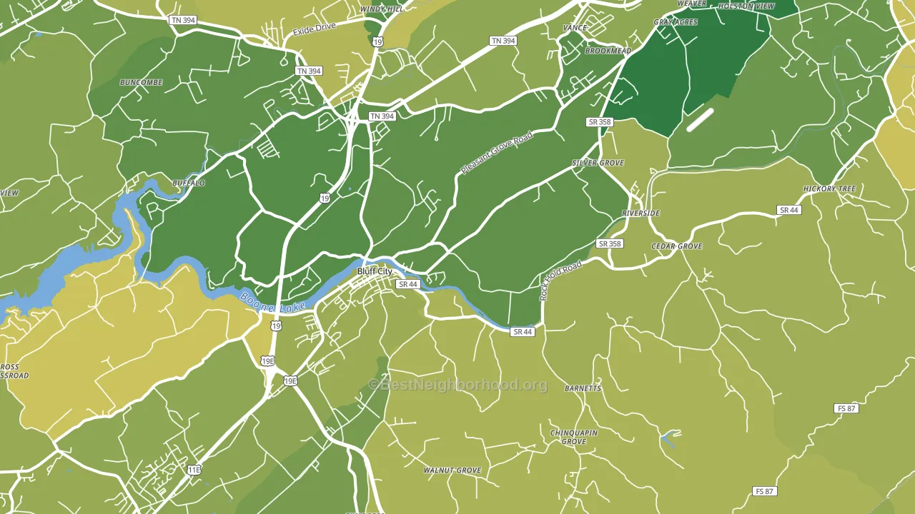 37618, TN block-group voter-turnout map