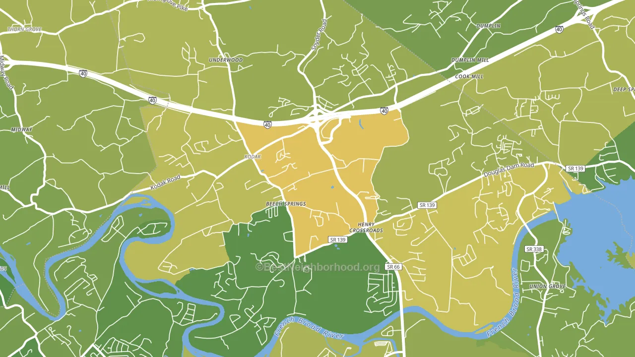 37764, TN block-group voter-turnout map