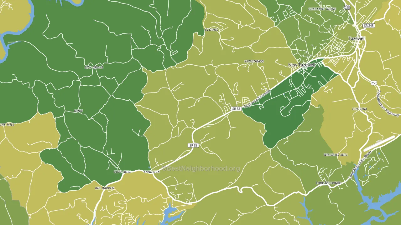 37825, TN block-group voter-turnout map