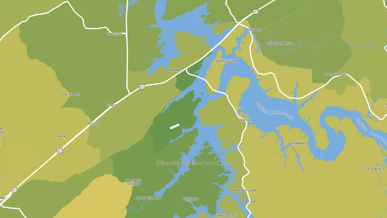 37885, TN block-group voter-turnout map