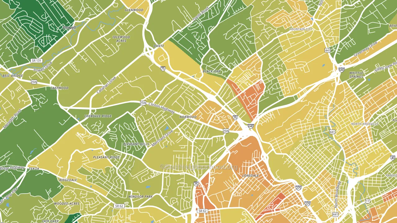 37912, TN block-group voter-turnout map
