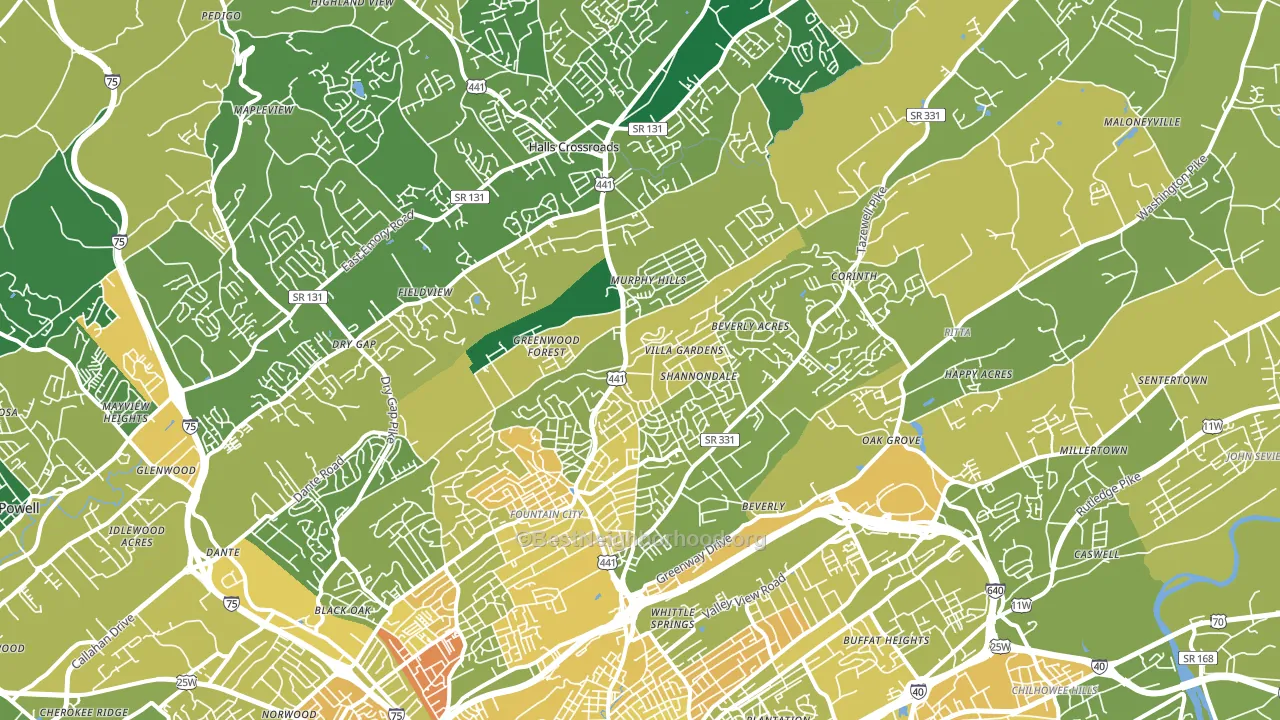 37918, TN block-group voter-turnout map