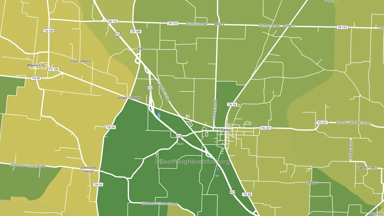 38001, TN block-group voter-turnout map