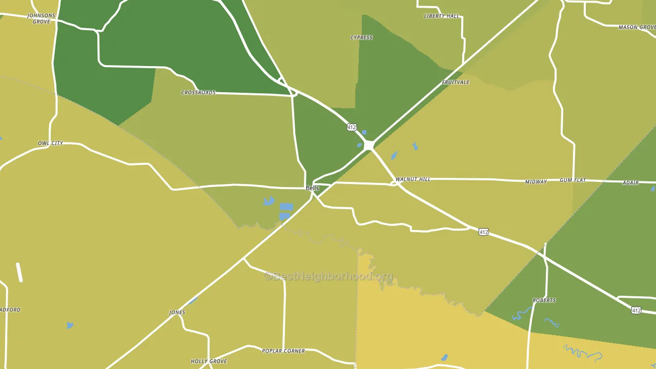 38006, TN block-group voter-turnout map