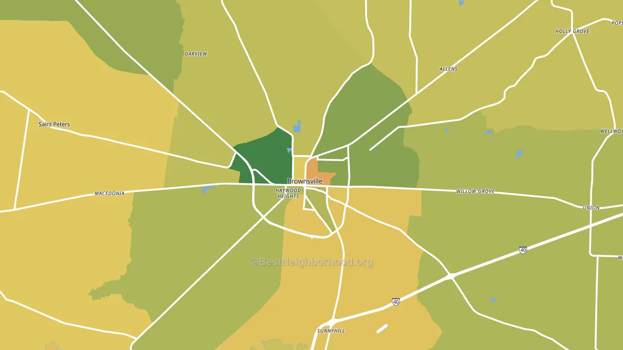 38012, TN block-group voter-turnout map