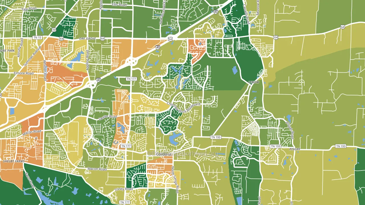 38016, TN block-group voter-turnout map