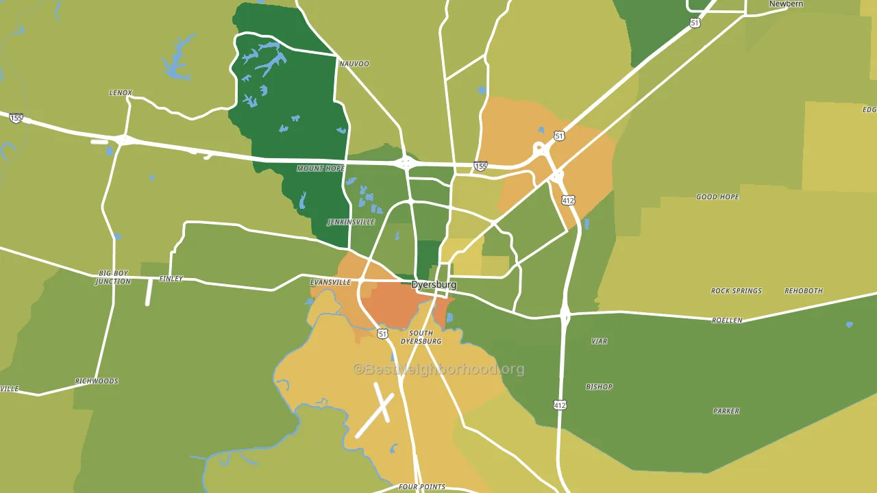 38024, TN block-group voter-turnout map