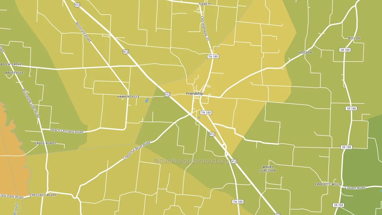 38034, TN block-group voter-turnout map