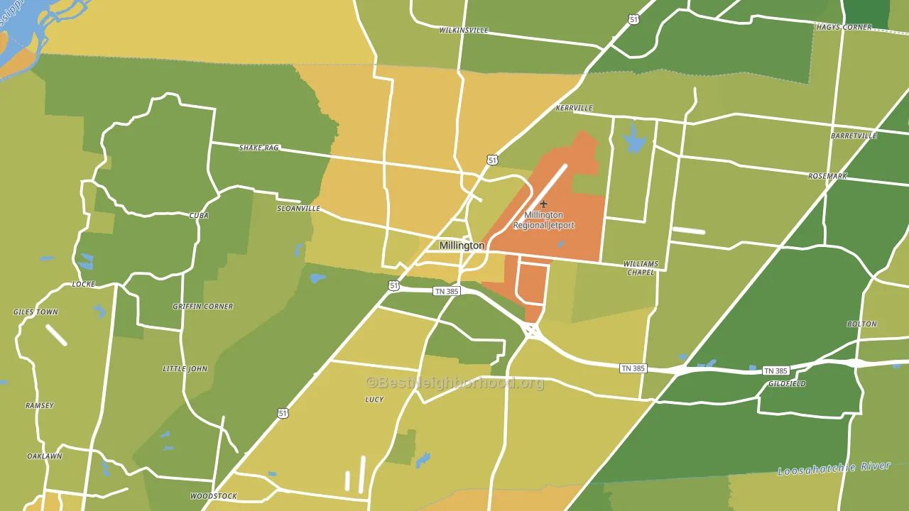 38053, TN block-group voter-turnout map