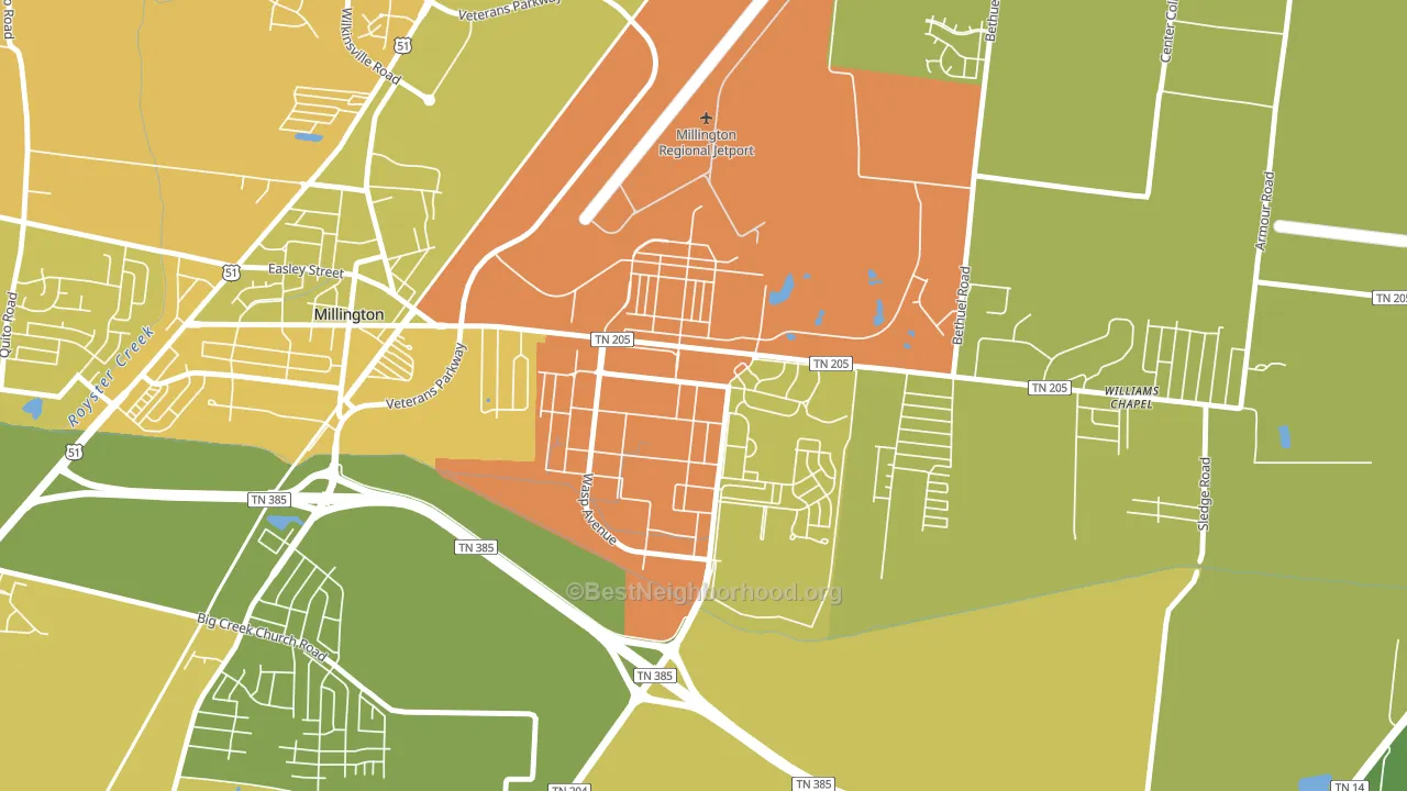 38054, TN block-group voter-turnout map