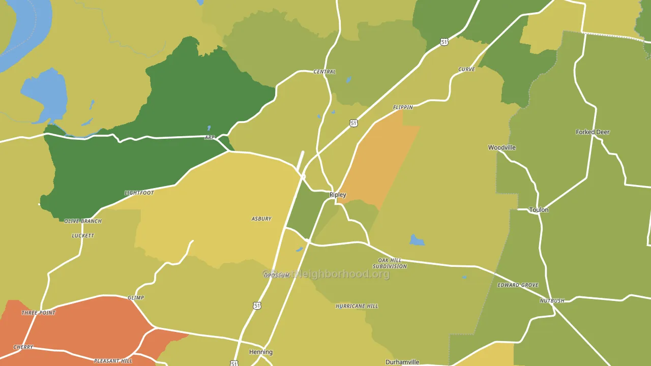38063, TN block-group voter-turnout map