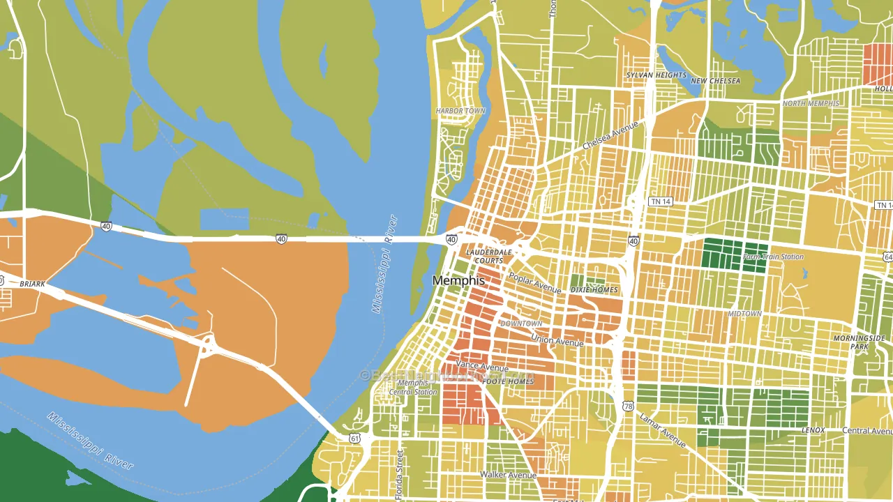 38103, TN block-group voter-turnout map