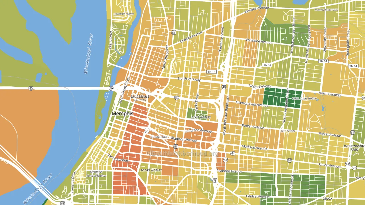 38105, TN block-group voter-turnout map