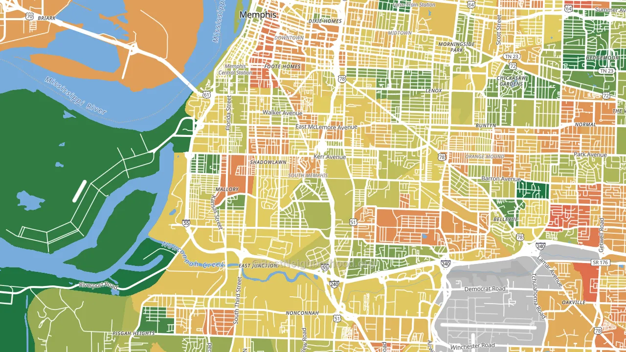 38106, TN block-group voter-turnout map