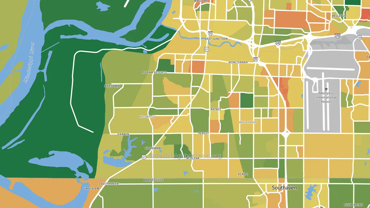 38109, TN block-group voter-turnout map