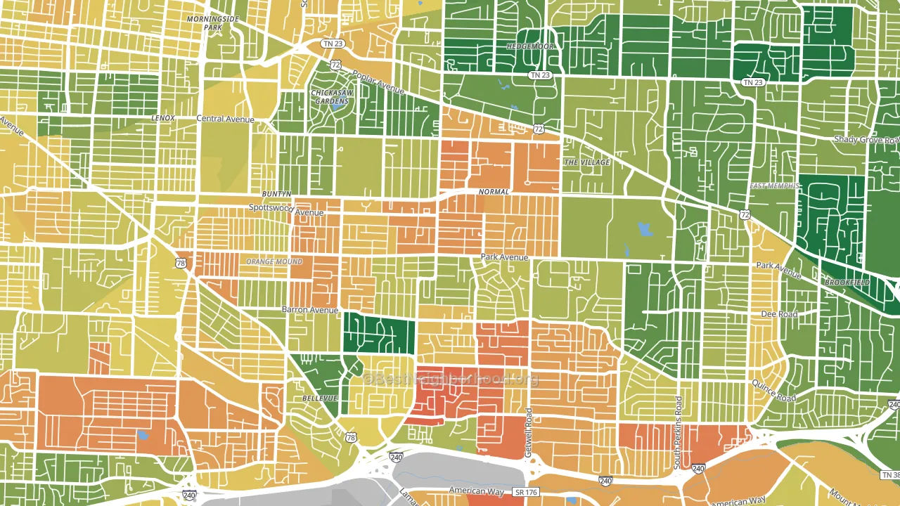38111, TN block-group voter-turnout map