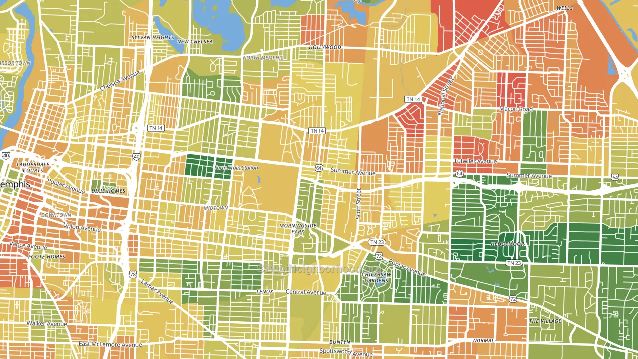 38112, TN block-group voter-turnout map