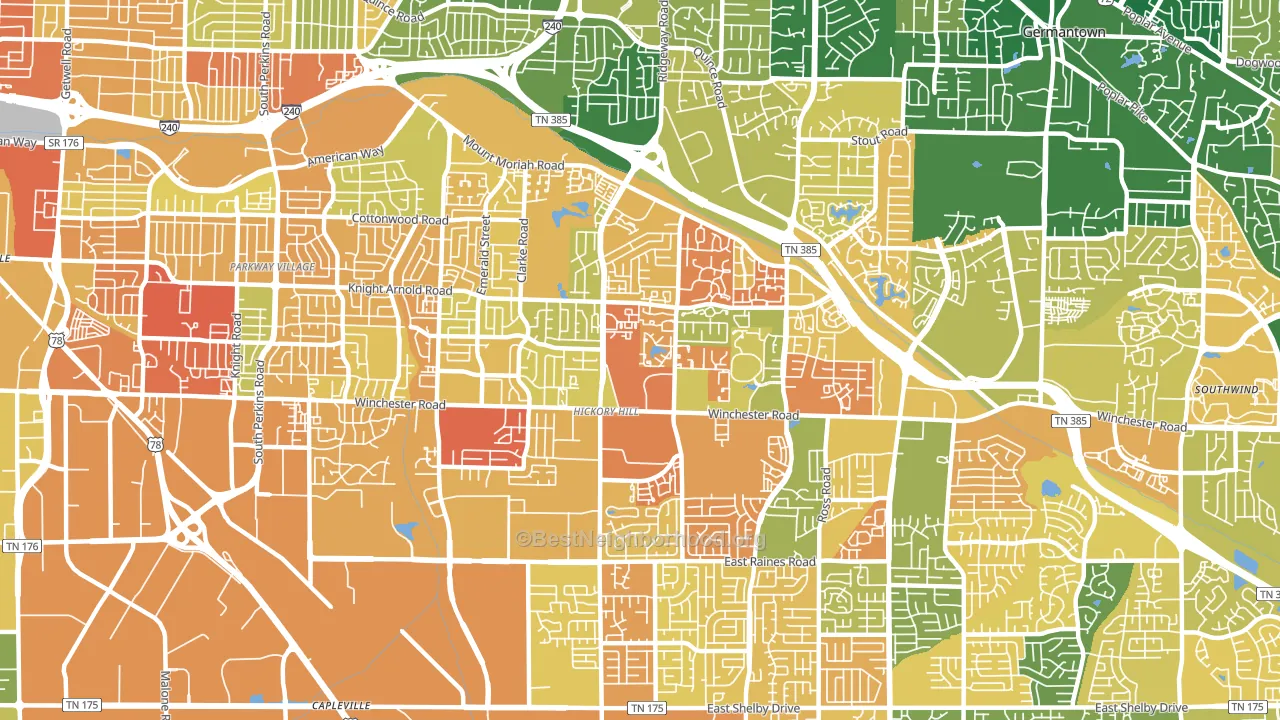 38115, TN block-group voter-turnout map