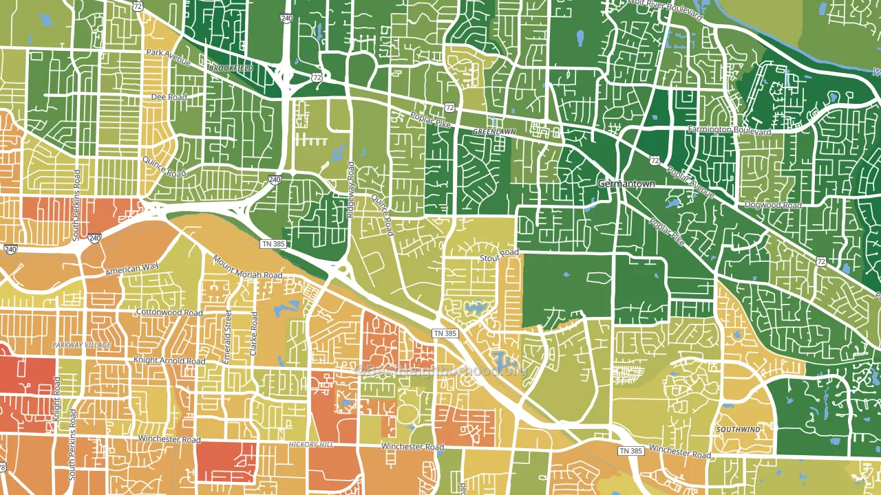 38119, TN block-group voter-turnout map