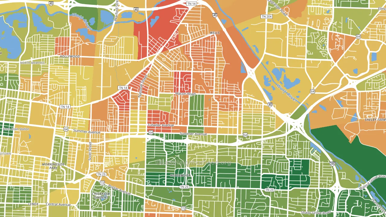 38122, TN block-group voter-turnout map