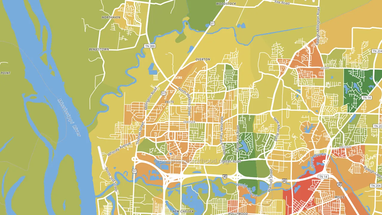 38127, TN block-group voter-turnout map