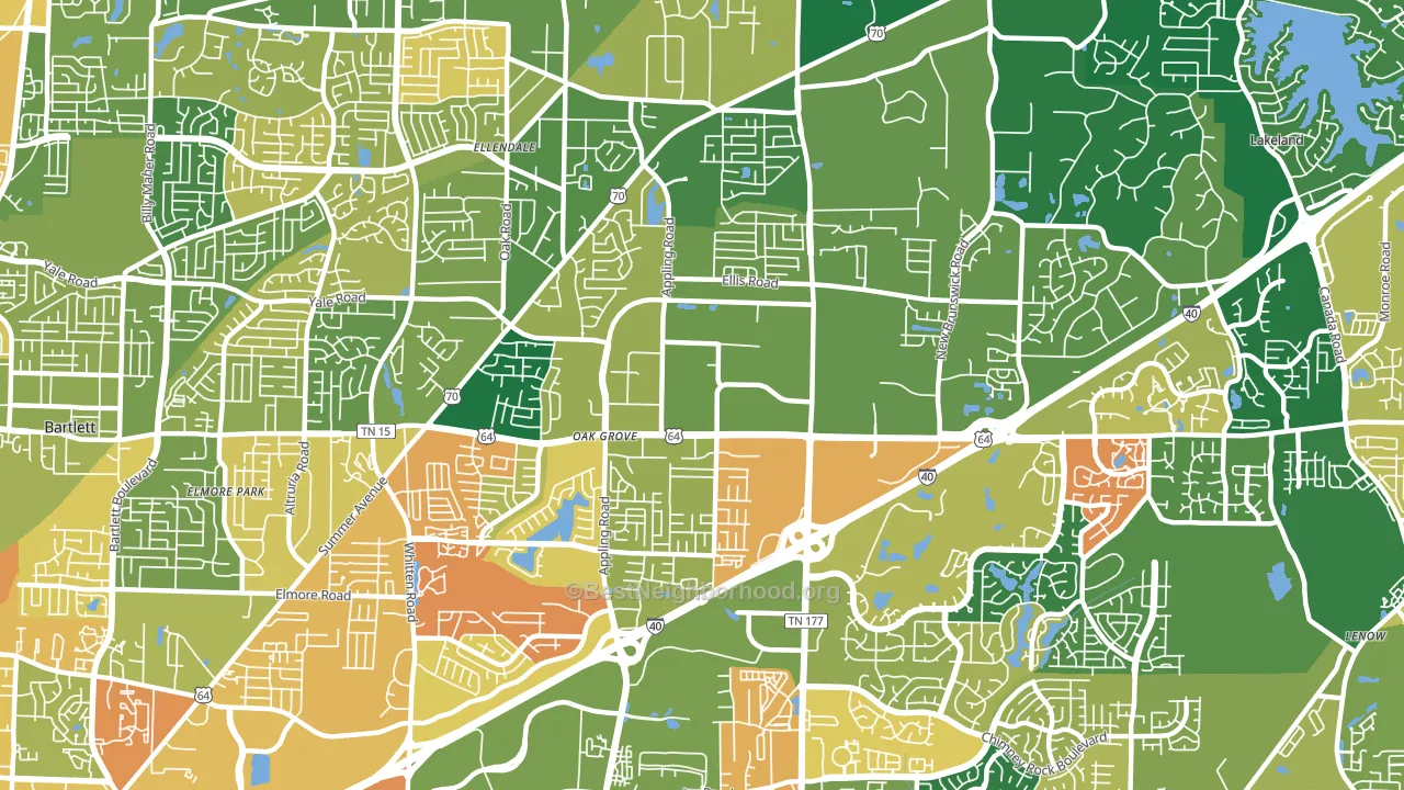 38133, TN block-group voter-turnout map