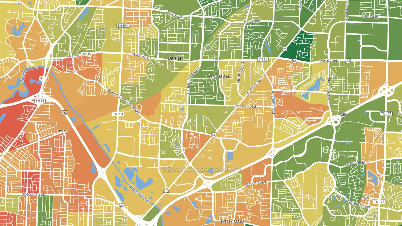 38134, TN block-group voter-turnout map