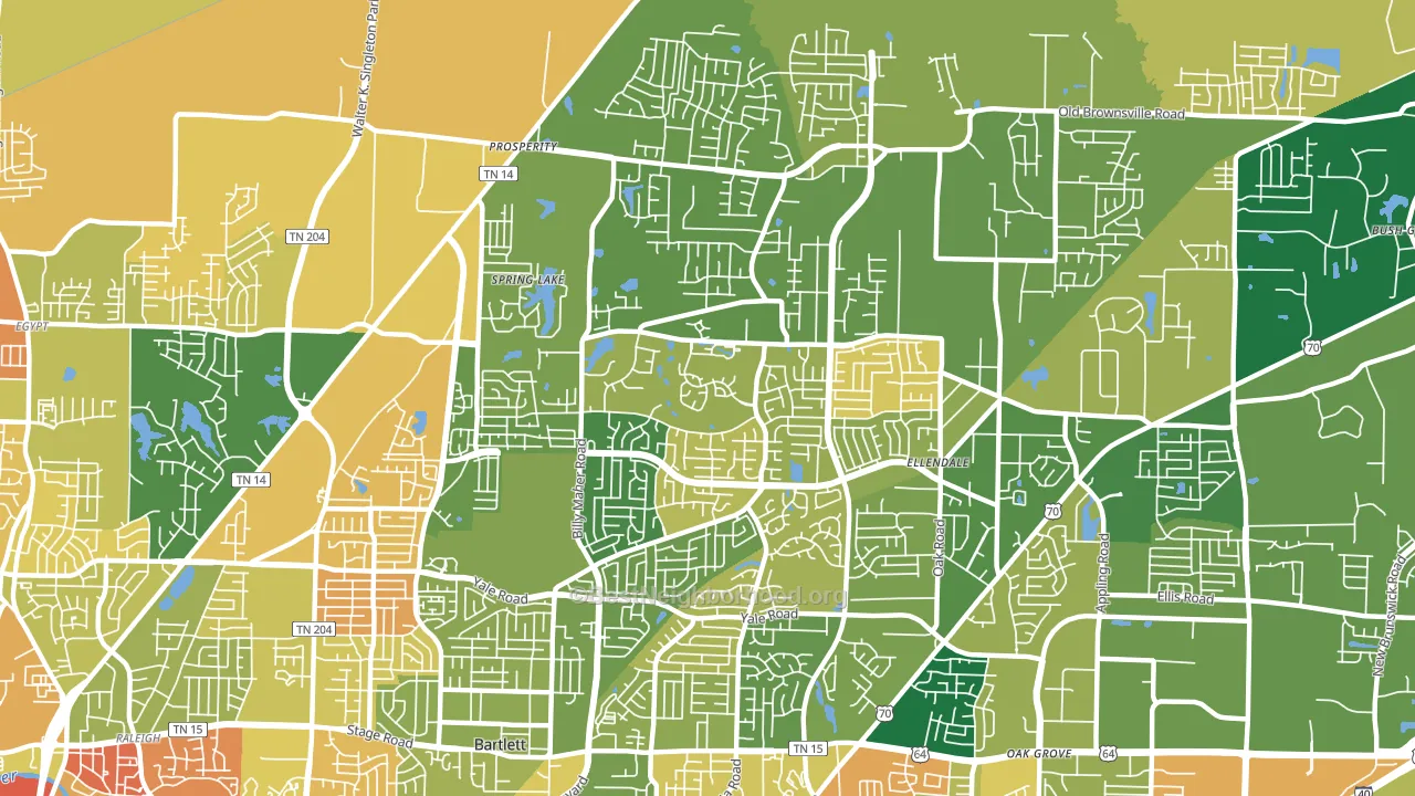 38135, TN block-group voter-turnout map