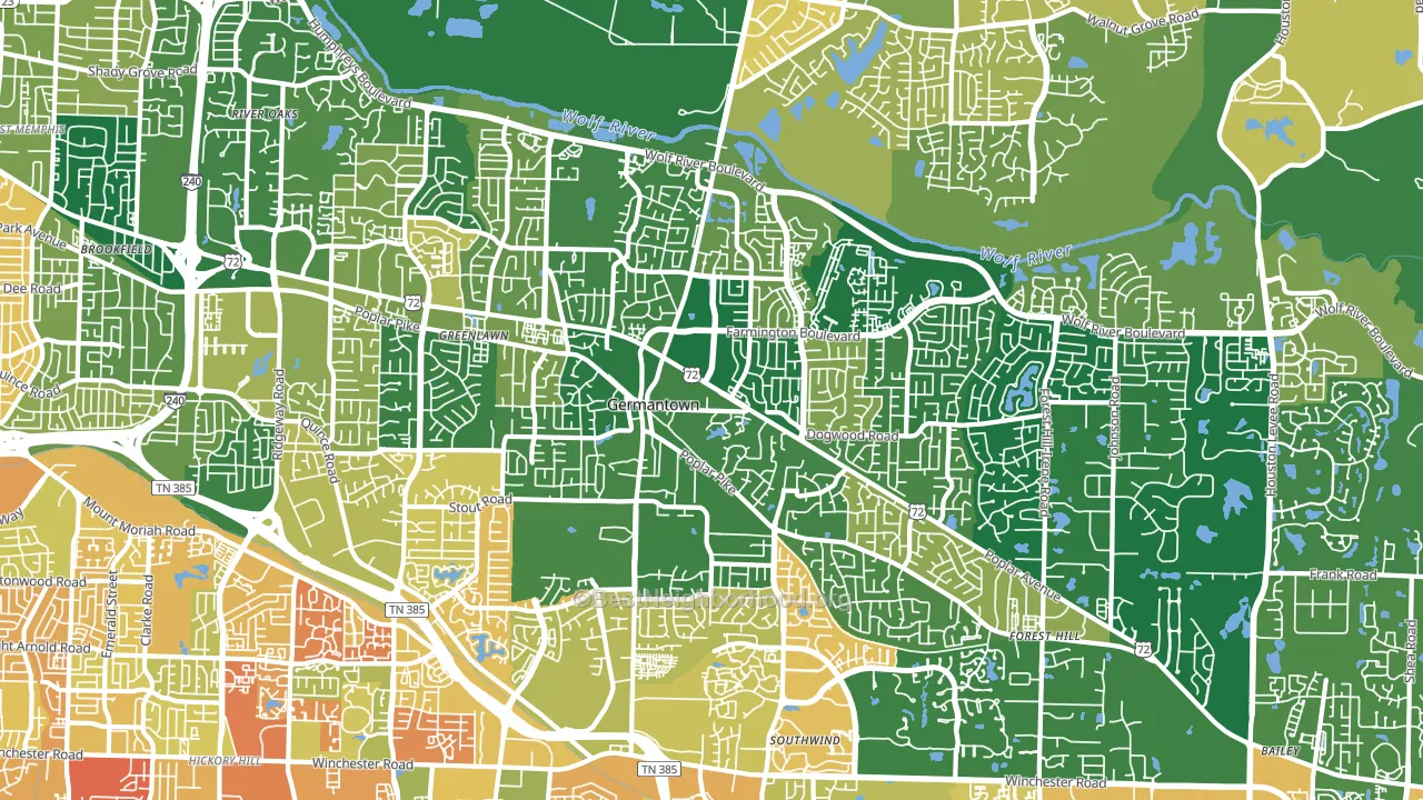 38138, TN block-group voter-turnout map