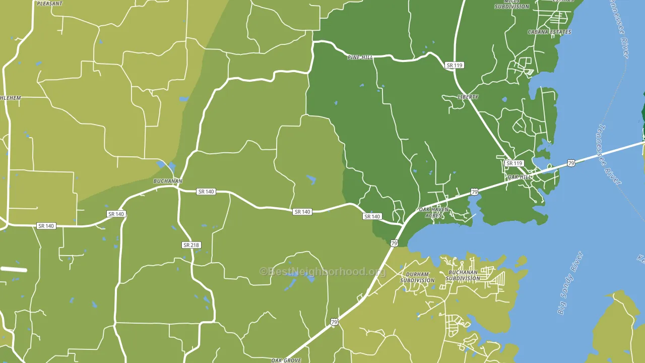 38222, TN block-group voter-turnout map