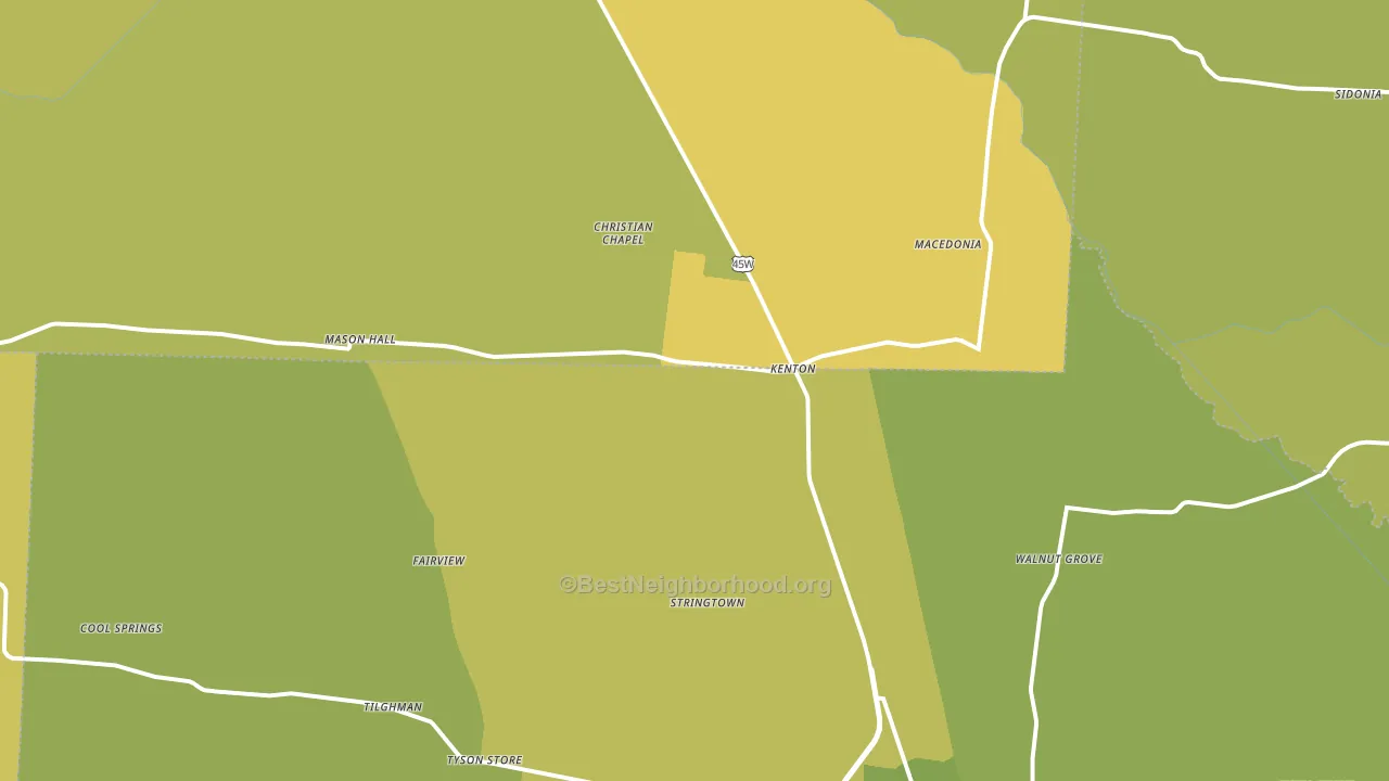 38233, TN block-group voter-turnout map