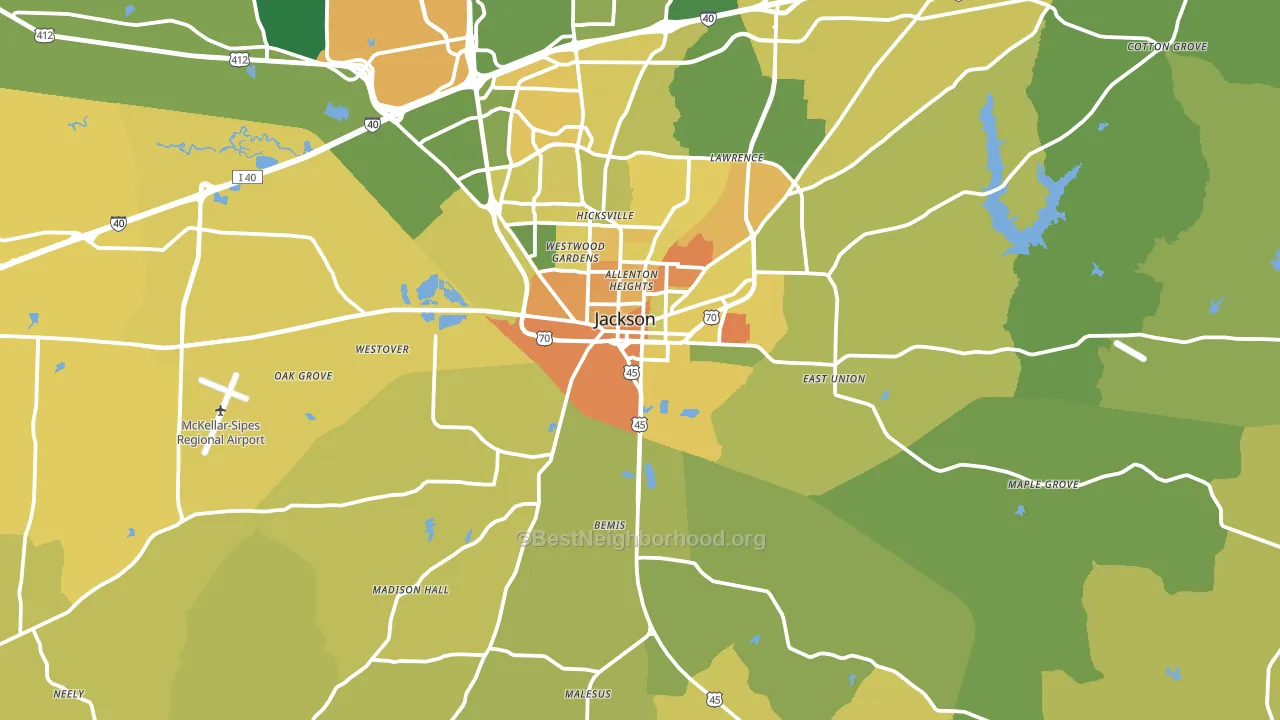 38301, TN block-group voter-turnout map