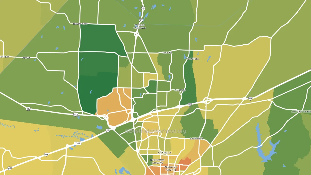 38305, TN block-group voter-turnout map
