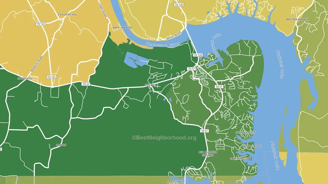 38326, TN block-group voter-turnout map