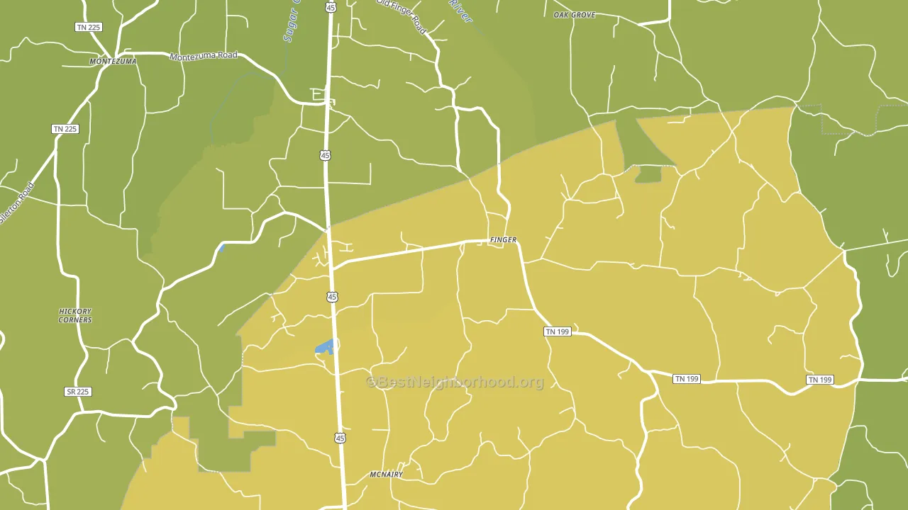 38334, TN block-group voter-turnout map