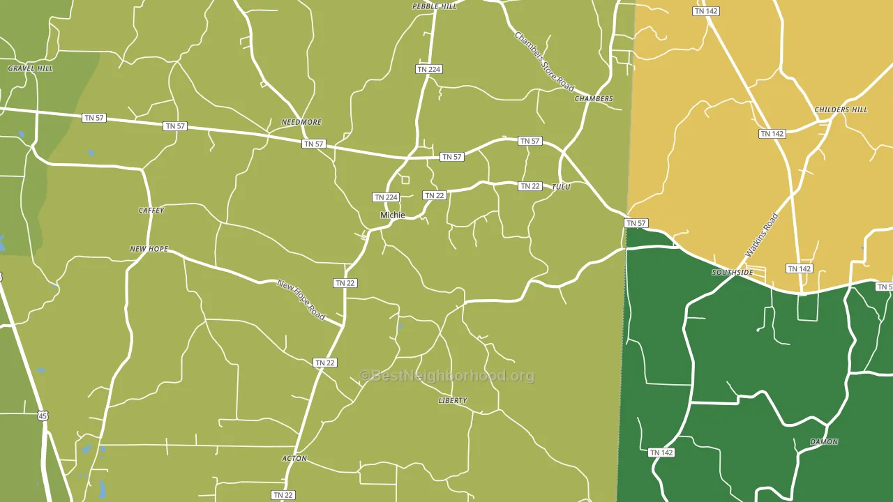 38357, TN block-group voter-turnout map