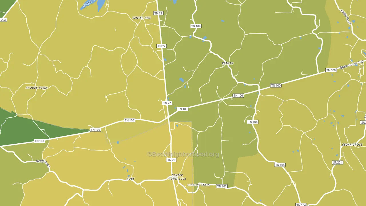 38368, TN block-group voter-turnout map