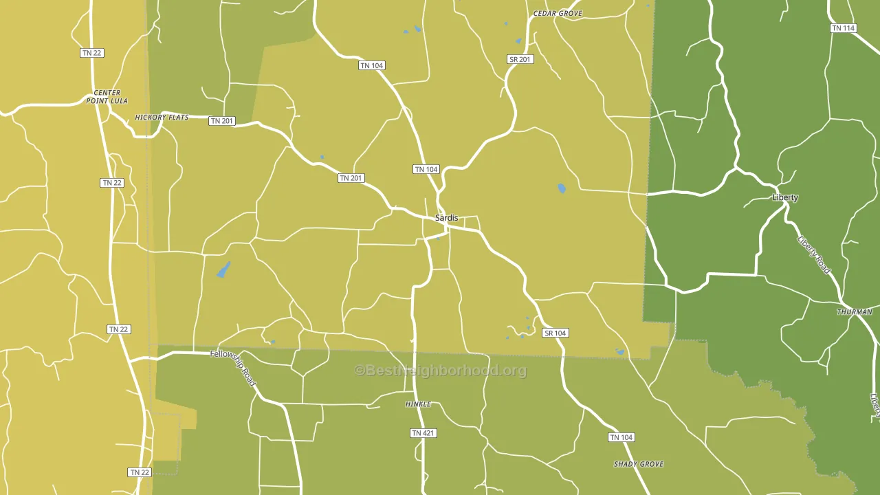 38371, TN block-group voter-turnout map