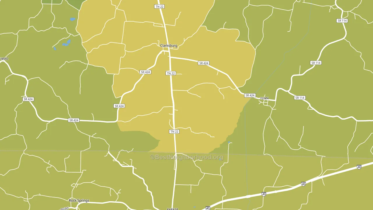 38390, TN block-group voter-turnout map