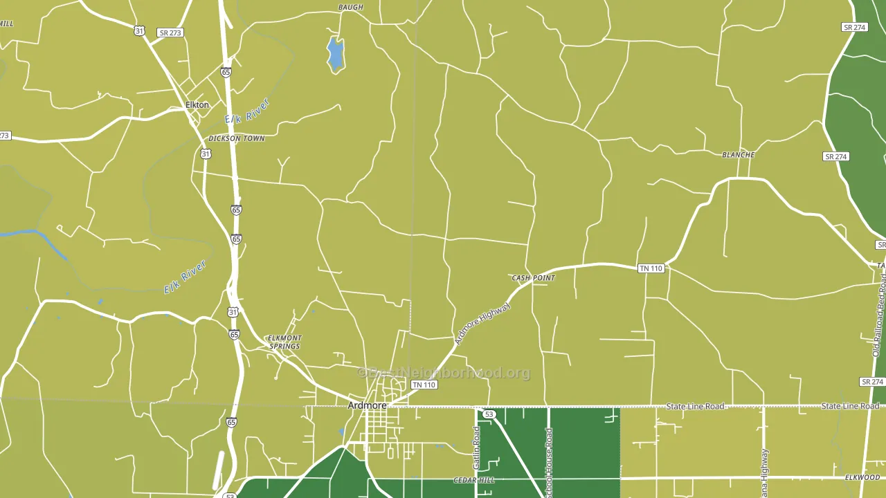 38449, TN block-group voter-turnout map