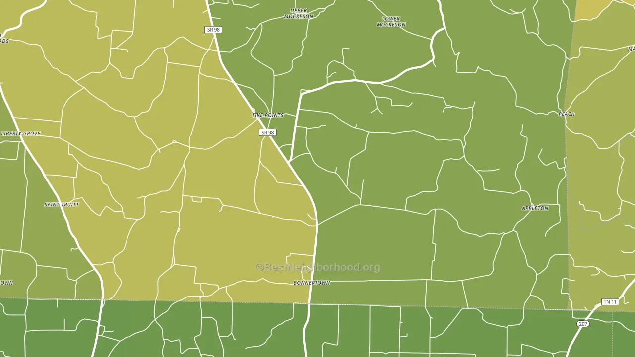 38457, TN block-group voter-turnout map