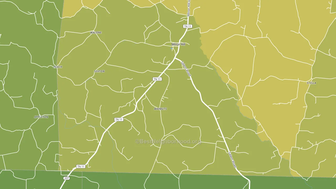 38473, TN block-group voter-turnout map